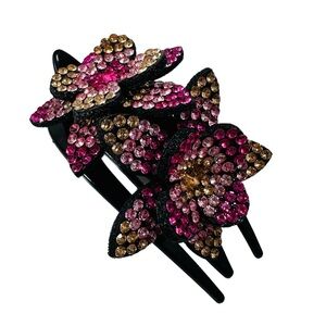 Elegant Floral Crystal Hair Clip